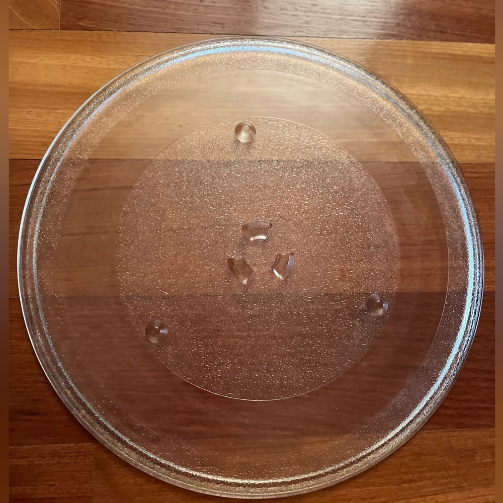 GENUINE GE MICROWAVE GLASS TURNTABLE TRAY 13.5" DIAMETER * CLEAR ROUND PLATE